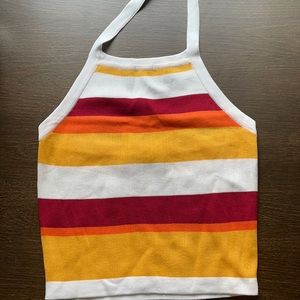 Candycorn colored halter top